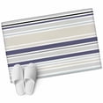 thumbnail image 2 of 2x3 Door Mat Rug, Beige Stripe Non-Skid Rubber Backing Large Rectangle Rugs - Living Room Bedroom Home Office, Modern Abstract Art Navy Blue Striped Rustic Indoor Floor Mat Carpets Washable Rug, 2 of 9