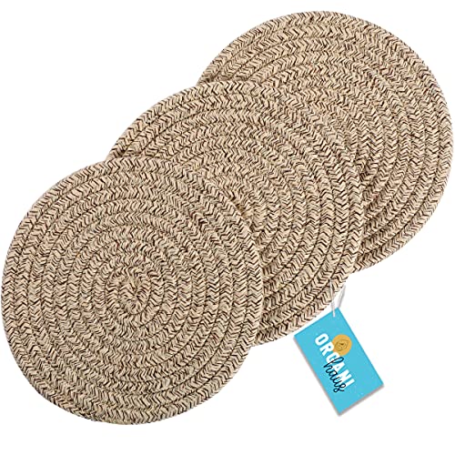 OrganiHaus Cotton Rope Pot Holder Set of 3 Hot Pads for Kitchen Pot