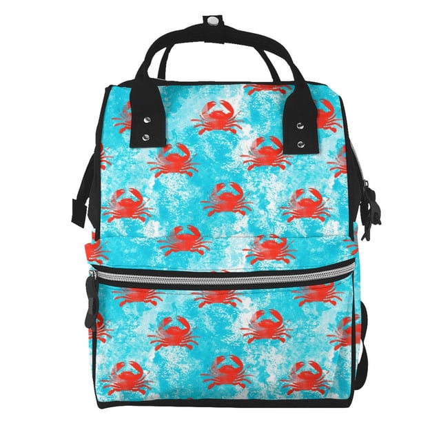 Easygdp Crab Swims In The Ocean para Bolsa de Bebé de Gran Capacidad con Múltiples Bolsillos, Bolsa de Pañales para Padres, Bolsa de Viaje Organizada y Elegante