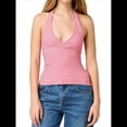 thumbnail image 3 of Tops Halter para Mujer, de Verano, con Escote en V Profundo, Sin Mangas, Color Negro, para Salir, Ropa Y2K Rojo L, 3 of 9