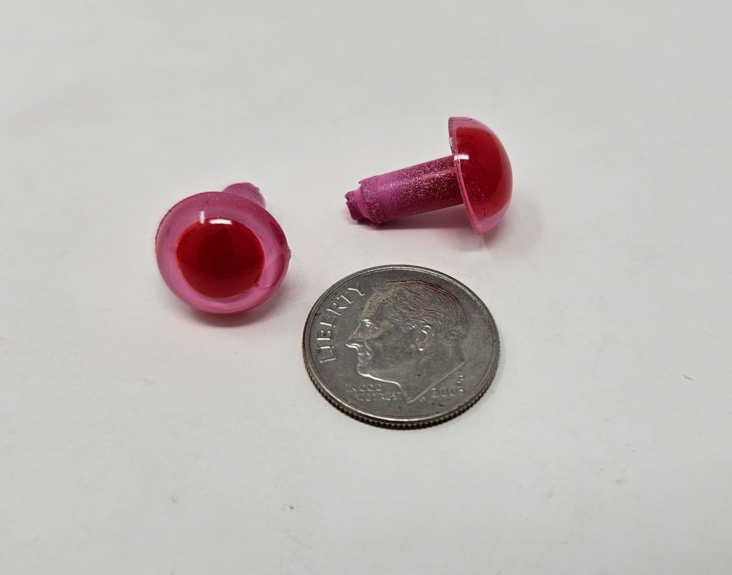 Pair of Zim's 12mm Red Albino Plastic Bunny Rabbit Safety Eyes for Craft Amigurumi or Puppets (Pack of 8)