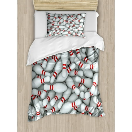 Bowling Party Duvet Cover Set Pile Of Vivid Bowling Pins And
