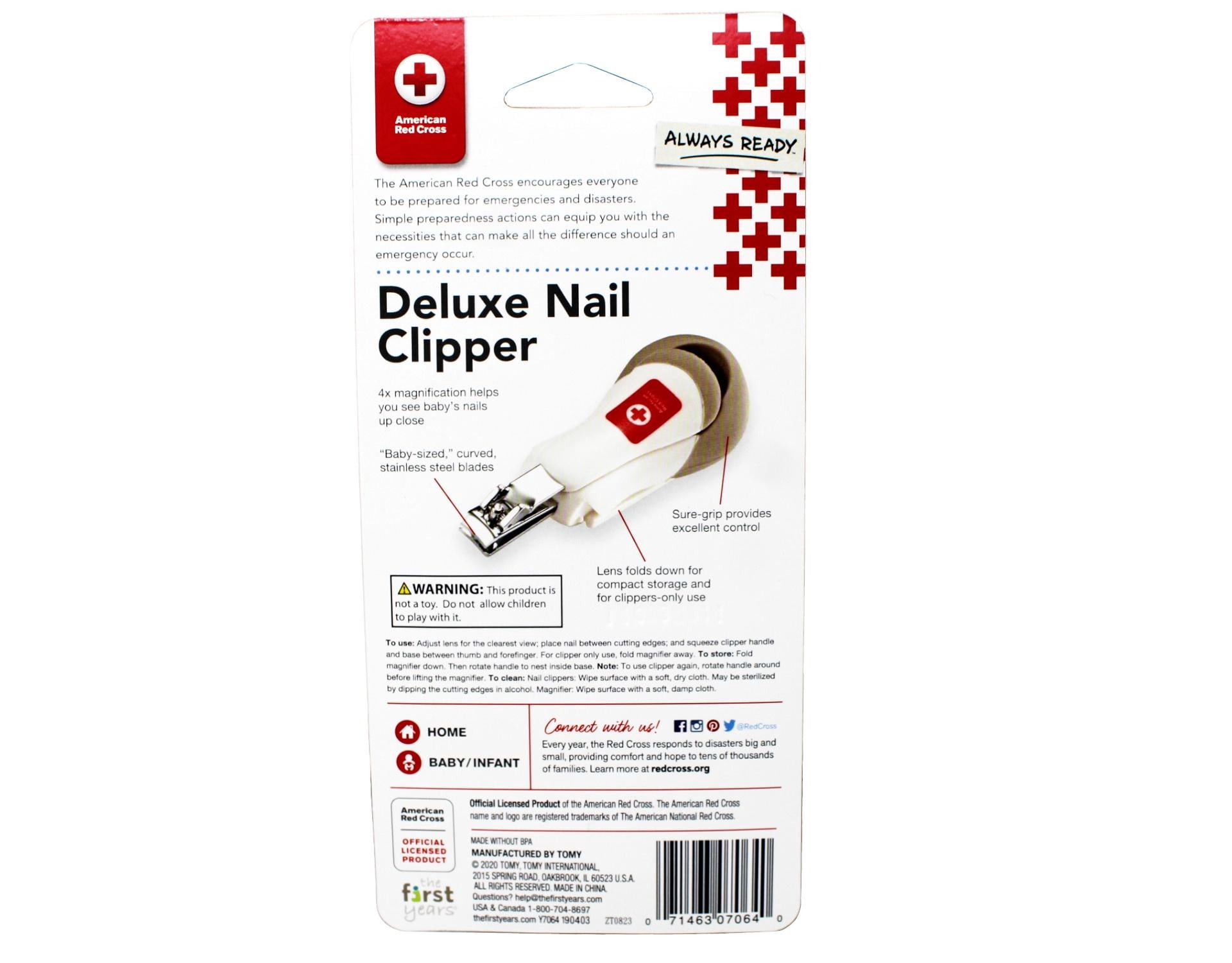 The First Years American Red Cross Deluxe Baby Nail Clippers with Magnifier, Infant Nail Clippers - 5 Pack