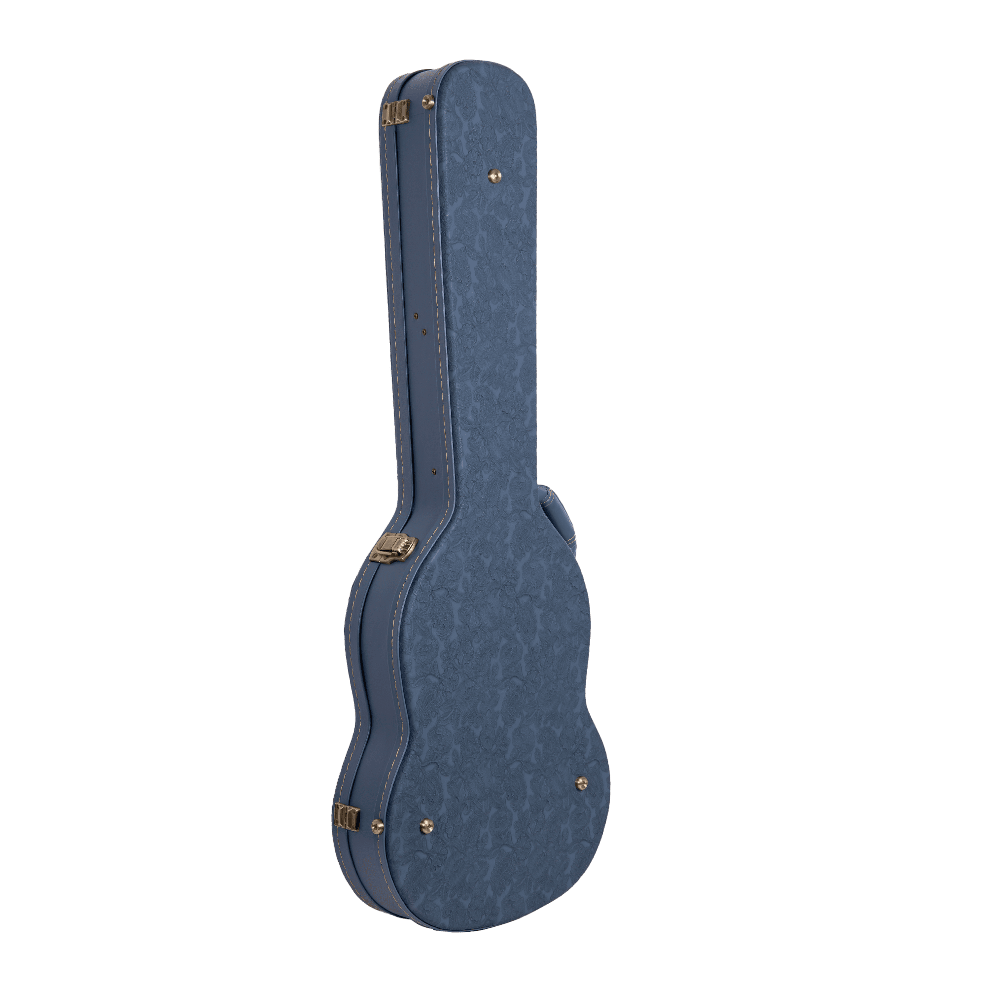 Crossrock Relief Series - Premium Wooden Case for SG Electric Guitars, featuring a Highly Textured Surface and Mink Imitation Fleece Interior - Smoke Blue