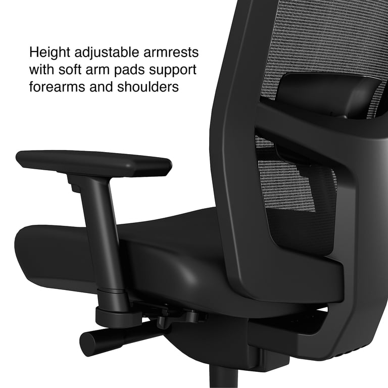Staples Workplace Series 500 Vinyl & Mesh Task Chair Black Adj