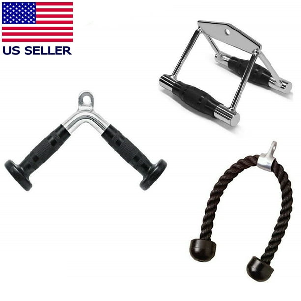 Fitness Maniac Home Gym Attachments Tricep Rope Seated Row Handle V