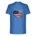 thumbnail image 4 of Chiccall Mens Independence Day Patriotic Day American Flag Graphic T Shirts Crew Neck Short Sleeve Casual Loose Plus Size Summer Shirt Tops XL Blue, 4 of 5