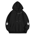 thumbnail image 4 of XIAONU Womens Hoodies Halloween Skeleton Print Drawstring Hoodie With Kangaroo Pocket Baggy Long Sleeve Pullover Hooded Sweatshirt, 4 of 4
