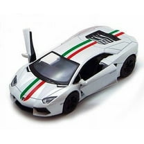5" Kinsmart Lamborghini Aventador LP700-4 Stripes Diecast Toy Car 1:38 White