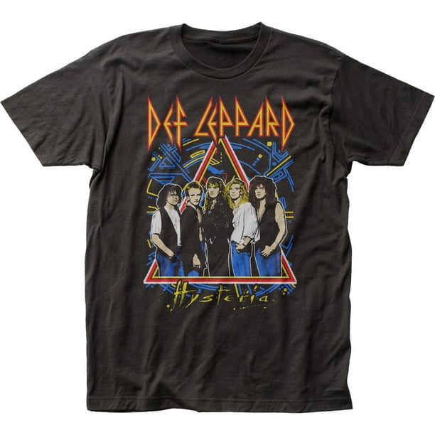 Def Leppard 1980S Metal Band Rock n Roll Hystérie Tour T-Shirt en Jersey Ajusté Tee