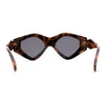 thumbnail image 4 of Womens Beveled Concave Octagonal Thick Plastic Mod Sunglasses Tortoise Black, 4 of 4