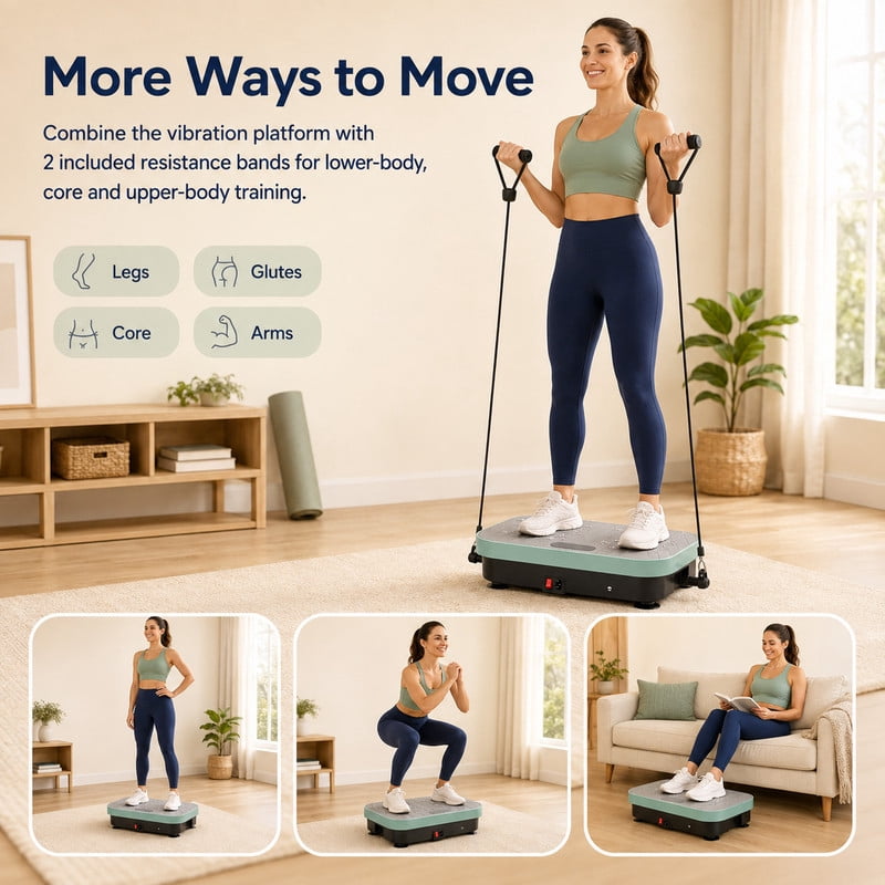 Vibration Plate Exercise Machine for Lymphatic Drainage, Vibrating Fitness Platform 450 lbs Capacity Full Body Shaker Workout Equipment, Vibration Platform Machine Shaping Vibrate Board Sport Home