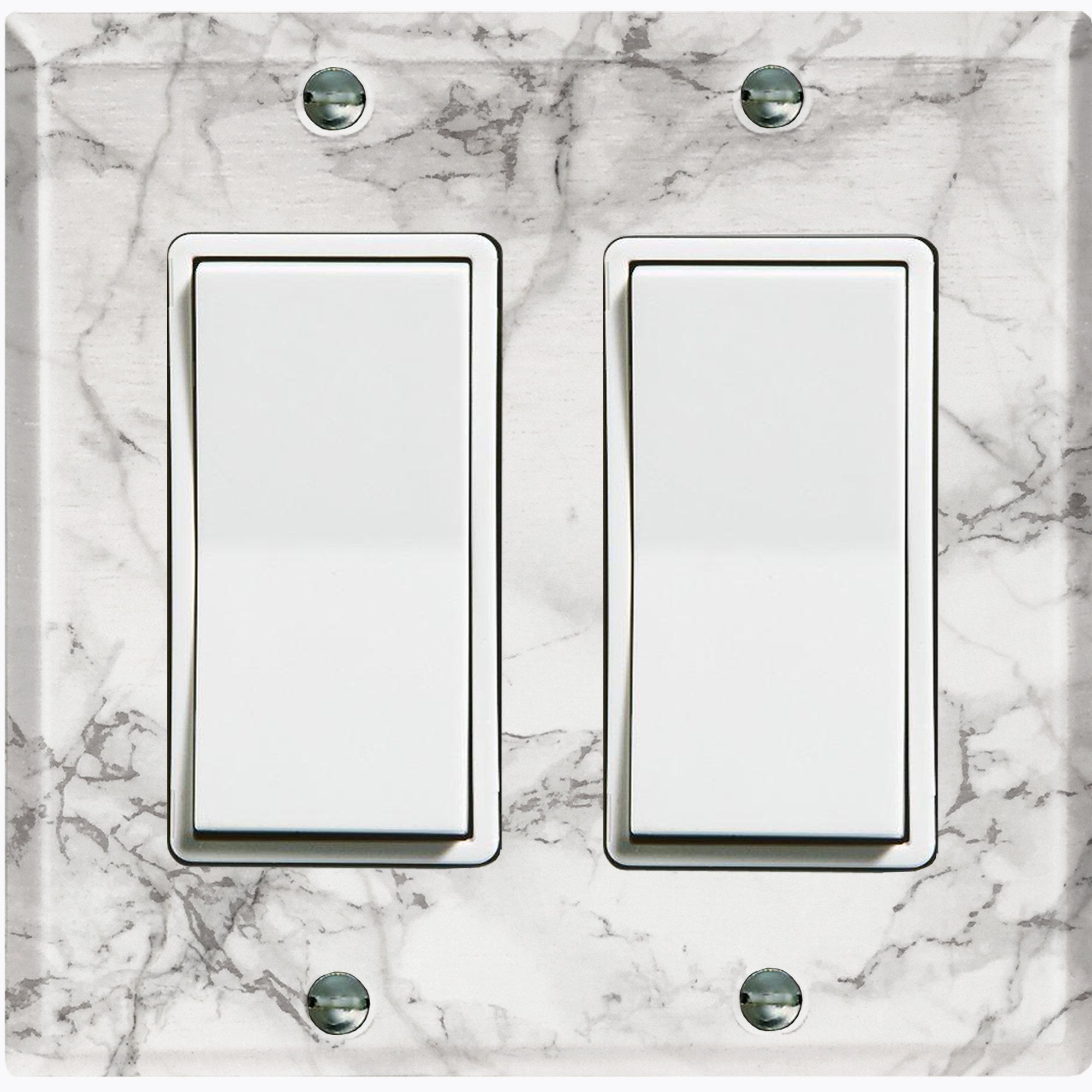 Metal Light Switch Cover Wall Plate Kitchen Marble Black Pattern Tile MAR001 