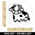 thumbnail image 2 of Darling Cow with Flower Self-Inking Rubber Stamp Ink Stamper - Yellow Ink - Small 3/4 Inch, 2 of 7