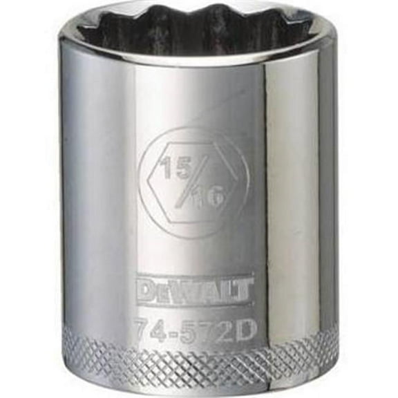 DeWalt DWMT74572OSP SAE Socket, Shallow, 12-Point, 15/16 In., 1/2 In. Drive - Quantity 1