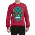 thumbnail image 2 of Wild Bobby Day Of The Dead Sugar Skull Pop Culture Unisex Crewneck Graphic Sweatshirt, Vintage Heather Red, XX-Large, 2 of 5
