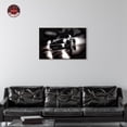 thumbnail image 3 of Night Run Racing Car Print Man Cave Canvas Wall Art by Notoriart, Silver Floater Frame, 36"x24", 3 of 7