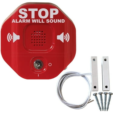 Exit Door Alarm,Red,Polycarbonate,105 dB