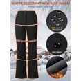 thumbnail image 4 of Off Road Ventures Women's Fleece Lined Hiking Pants Softshell Waterproof Elastic Waist Snow Ski Pants with Zipper Pockets Outdoor, 4 of 6