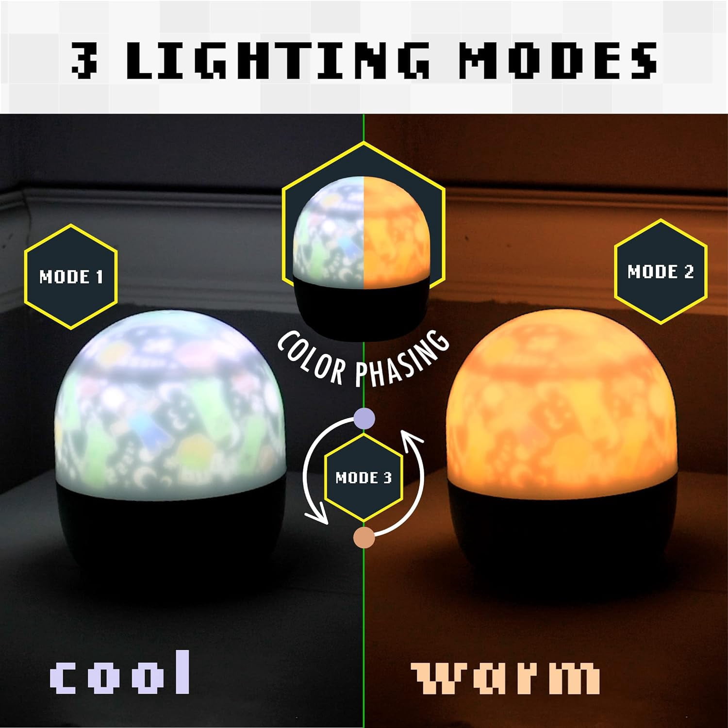 Minecraft Projection Light - Officially Licensed Interchangeable Scenes, Color Phasing Modes, Creeper Night Light & Decoration for Walls & Ceiling, Gift for Gamers | Paladone