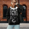 thumbnail image 4 of Garronmavis Gothic Sun Womens Fashion Tops Hoodies Smooth Loose Women Full Zip Up Oversized Sweatshirts Washable Elastic Long Sleeve Outerwear Winter Outfit with Pocket, 4 of 7