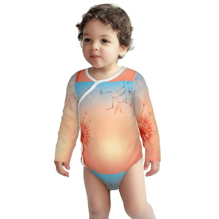 

Fotbe The Sunset of Dandelion Pattern Unisex-baby Long-sleeve Bodysuit Long Sleeve Bodysuits One-piece 100% Organic Cotton for Infant Baby Boys Unisex-12 Months