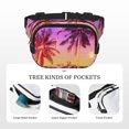 thumbnail image 5 of Hirioo Palm Trees at Sunset for Double Layer Waist Bag Adjustable Fanny Pack For Travel Running Hiking, 5 of 9
