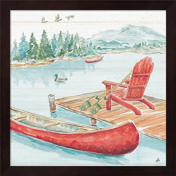 Metaverse R961341-0120000-AEAAAADAN4 13.25 x 13.25 in. Lake Moments IV Framed Wall Art by Daphne Brissonnet