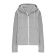 thumbnail image 5 of Hoodies for Women Zip Up Lightweight Jacket Casual Long Sleeve Jacket Coat Thumb Hole Hoodie Sweatshirt with Pockets, 5 of 7
