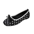 thumbnail image 3 of Bxsruta Polka Dot Bow Decor Ballet Flats for Women, Comfort Cotton Polyester Casual Slip on Shoes, 3 of 8