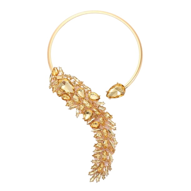 Guardurnaity Collar de mujer, gargantilla de cristal para fiesta, collar circular de diamantes de imitación, joyería de moda elegante, decoración Ropa, zapatos y accesorios Miscelánea champán