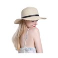 thumbnail image 3 of Franhais Women Paper Straw Hat, Wide Brim Bow Decor Breathable Sun Protection Anti-UV Seaside Cap, 3 of 4