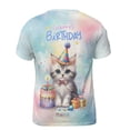 thumbnail image 2 of Happy Birthday Cute Kitten Manx with Cake Gifts Party Hat All Over Print 3D Shirt Unisex Merch Cat Lover Kitten Owner Gifts - 00029, 2 of 6