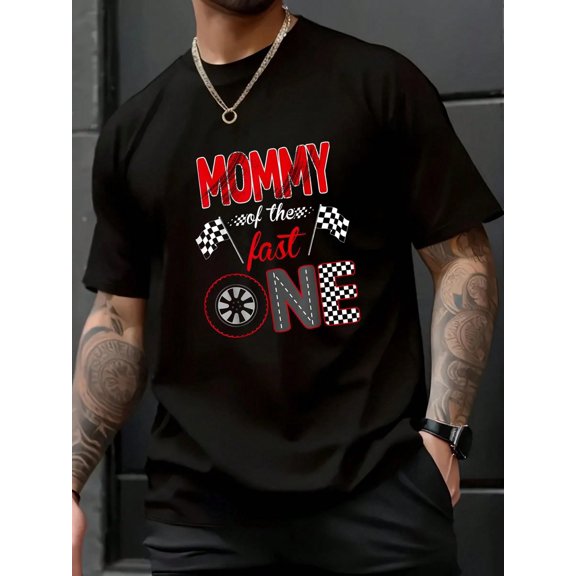 Fall Women T-Shirt Mommy Of The Fast One Birthday 1st Race Car Family T-Shirt Halloween Pumpkin Thanks Giving Family Funny Christmas Graphic Casual Autumn Tee Tops Men's T Shirt