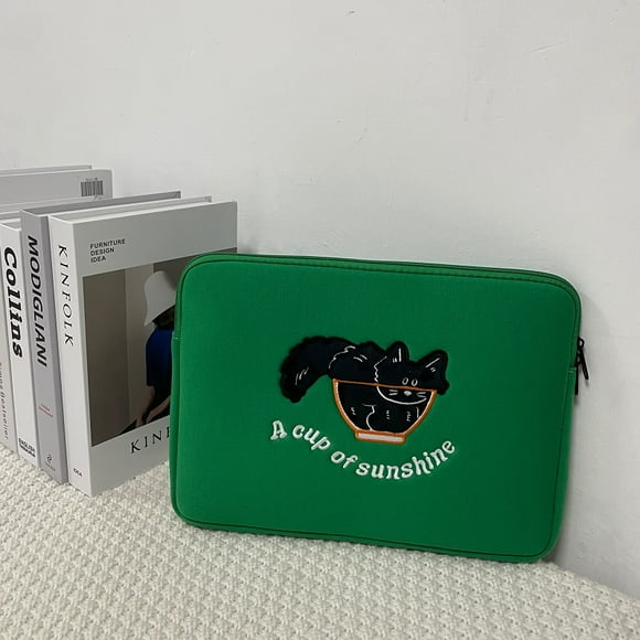Computer Accessories Ins Cute Laptop Sleeves 13 13.3 14 15 15.6 Inch Cover for Macbook Air M213.6 Pro16 Shockproof Pouch Bag Black Cat 14inch