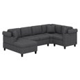 thumbnail image 6 of BEBPILOO Modern U-shaped Sectional Sofa, 115.7" Corner Sectional Couch with Built-in Cup Holders, Storage Space and USB Ports for Living Room, Gray, 6 of 12