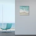 thumbnail image 2 of Sea Foam Sandy Beach Soft Blue Coast Landscape Gallery-Wrapped Canvas Print Wall Art, 17x17, 2 of 6