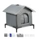 thumbnail image 3 of Casa para Gatos Refrescante con Paquete de Hielo Reutilizable Cama para Gatitos Refugio de Mascotas Estructura Elevada Material Impermeable Y Cortina L, 3 of 8