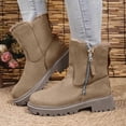 thumbnail image 2 of YLYL Winter Snow Mid Calf Boots for Women Side Zipper Warm Fur Lined Wide Width Winter Combat Boots, 2 of 8