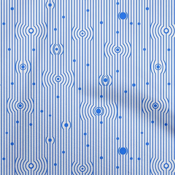 oneOone Cotton Cambric Medium Blue Fabric Stripes Sewing Craft Projects Fabric Prints By Yard 42 Inch Wide