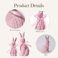 thumbnail image 5 of HaCpiu 2Pcs Easter Bunny Figurines Set, Large & Small Rattan Effect Resin Rabbit Statues, Spring Farmhouse Home Decor for Tabletop & Mantel, Indoor Easter Bunny Decorations & Gift, 5 of 6