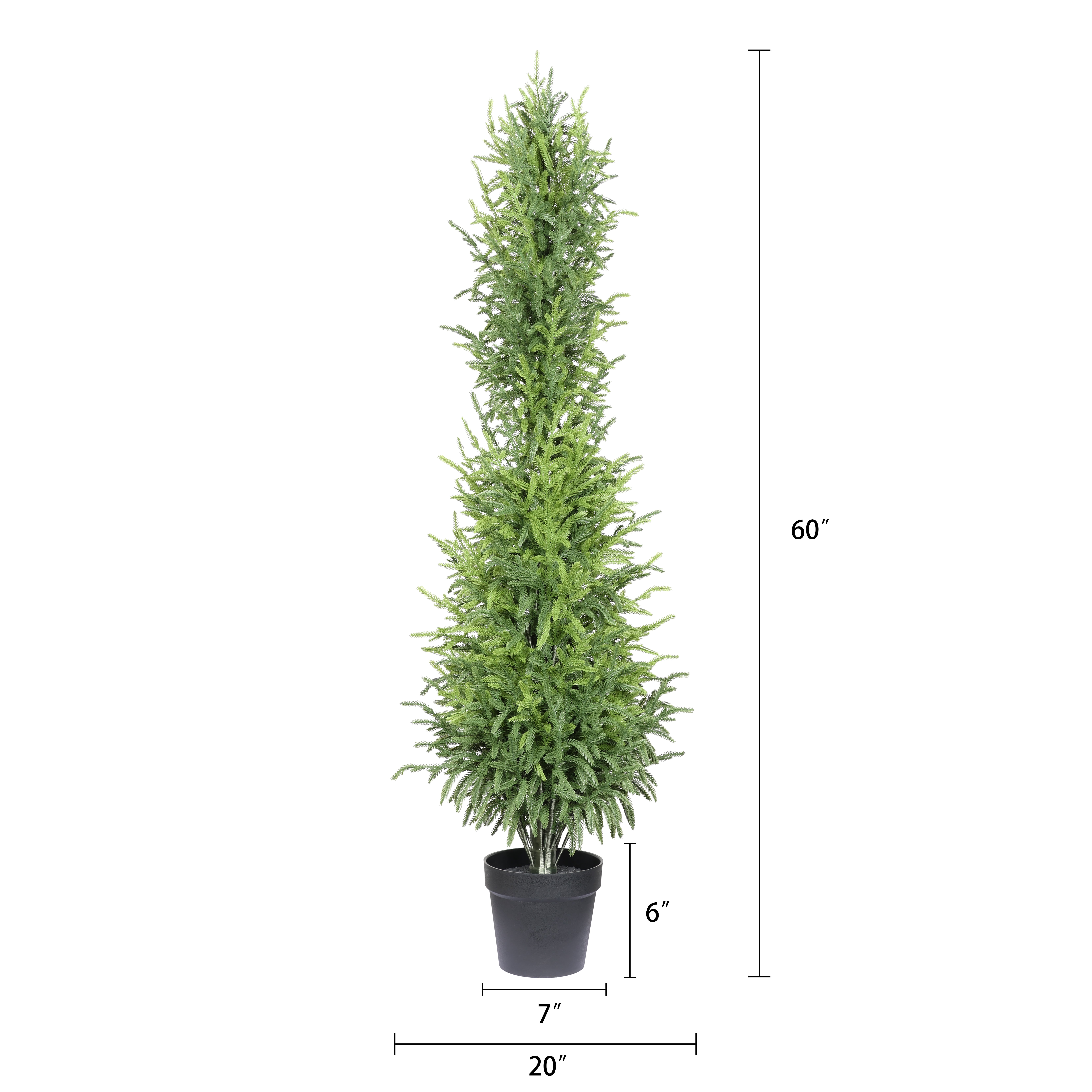 5ft Artificial Real Touch Pine Tree with Black Plastic Pot,Faux Plants Indoor Outdoor Decor,Silk Plants for Home Decor Office,Set of 1