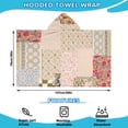 thumbnail image 2 of Pioneer Flower Floral Print Pattern Hooded Bath Towel，50"x30" for Ages 3 To 12 Kids, Quick Dry Lightweight Soft Microfiber Hood Beach Towel Cover Up for Kids, 2 of 7