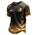 thumbnail image 4 of DXSCSE Men's Mexico Soccer Jersey, Ack Short Slztec Calendar Style Crew Neeeve Fans Mexico Shirt for Game Day, Casual Wear for Training Travel Navy 3XL, 4 of 7