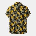 thumbnail image 4 of Hombres Casual Botones Playa Sin posicionamiento Estampado floral Turndown Camisa de manga corta Blusa Pompotops oipoqjl49076, 4 of 9