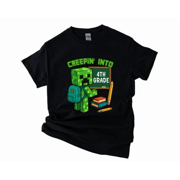 Creepin Into Fourth Grade Funny Gamer Pixel Back To School Unisex T-Shirt
