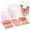Gold powder, variant on WELLIFE 450 PCS Rose Gold Disposable Dinnerware Set for 75 Guests, Mothers Day Plates, 75 Dinner & Salad Plate, Cups, Forks Knives Spoons for Wedding Reception and Valentine's Day