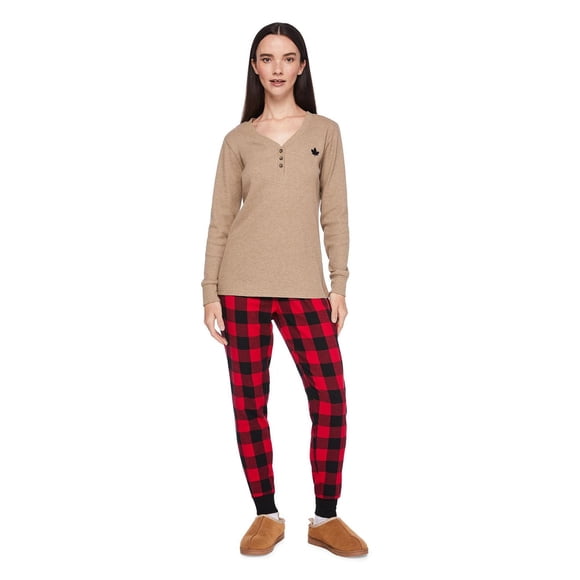 Refurbished Canadiana Family Flannel Pant Sleep 2-Piece Set, M - Cozy