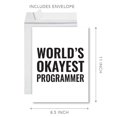 thumbnail image 5 of Koyal Wholesale Funny World's Okayest, Blank Greeting Card with Envelope, Humour, Banter, Programmer, Set of 1, 5 of 5