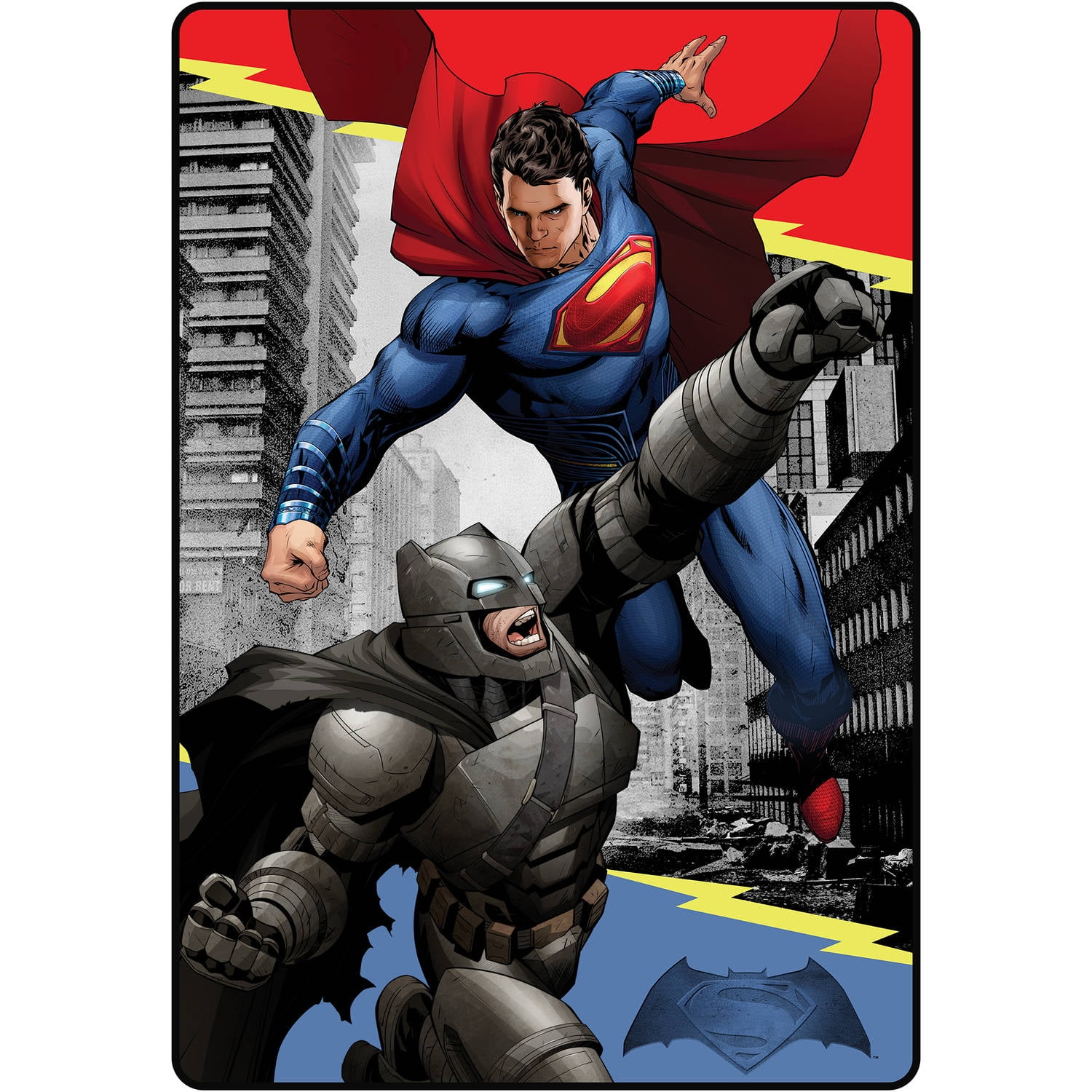 Batman V Superman Heroes Duel Twin Blanket Walmart Com Walmart Com